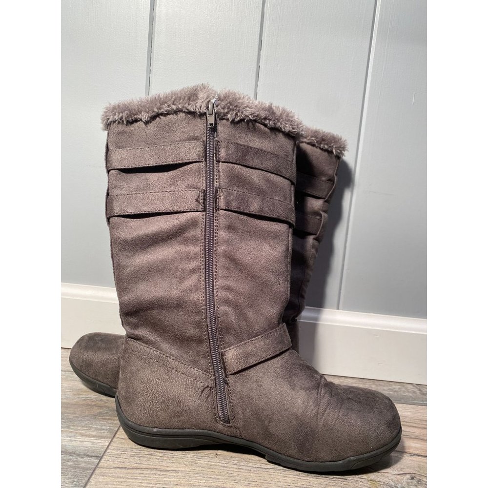 237083 Haley Buckle Winter Grey Girl Boots Size 4.5M